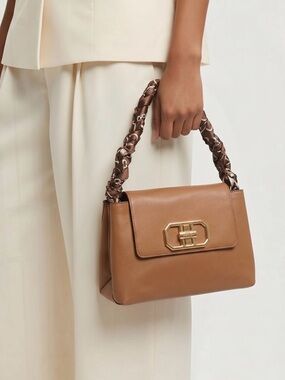 Brand new Nicole Miller tan purse and multicolored scarf ￼